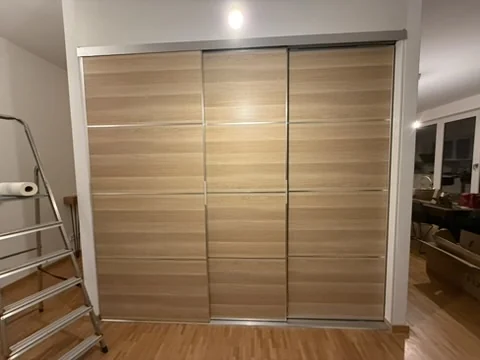 Custom wall & IKEA sliding doors